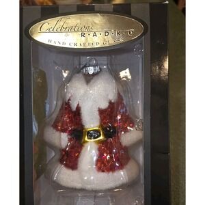 Christopher Radko Celebrations by Radko Blown Glass Ornament New Santa Suit 2011